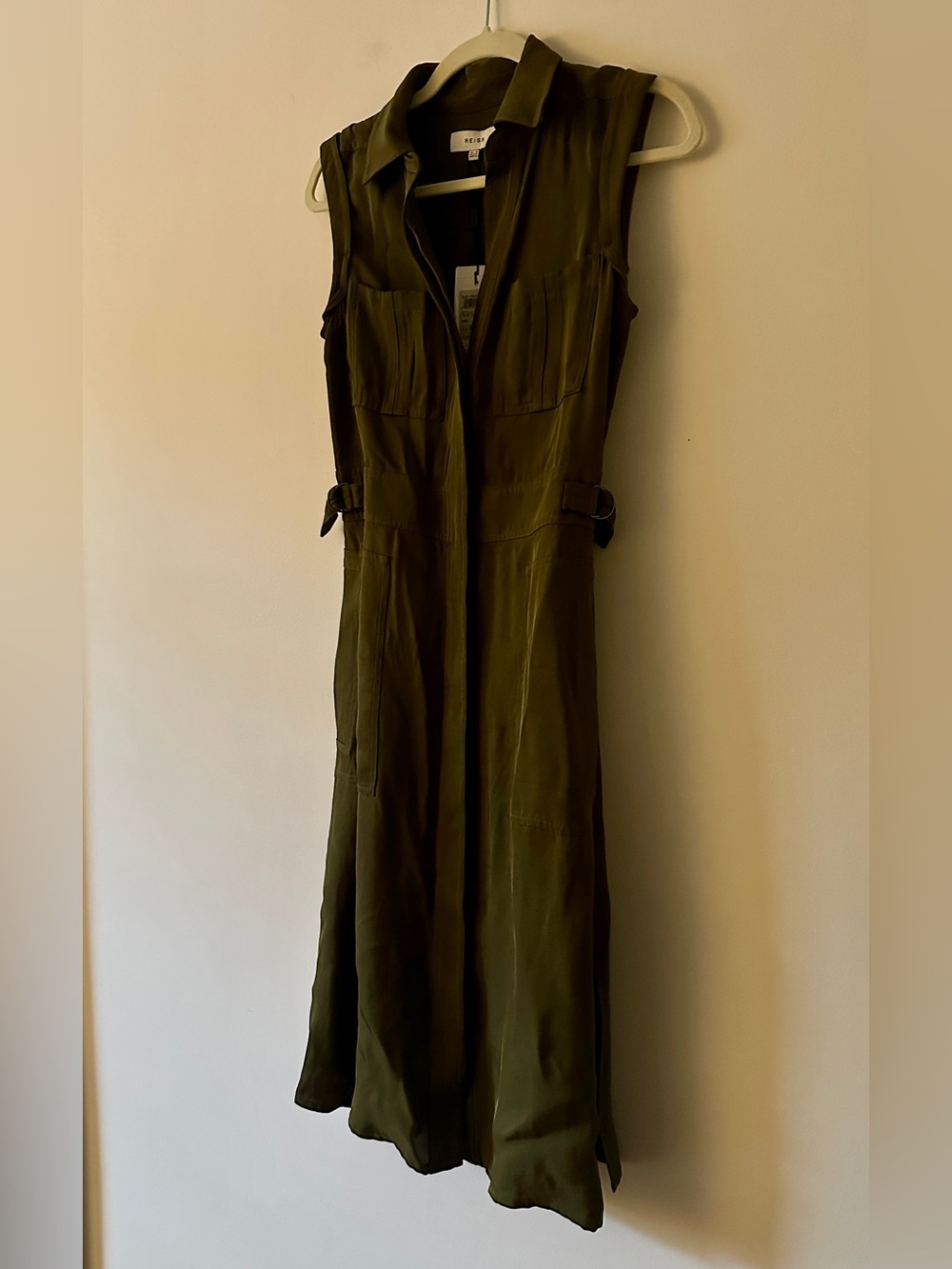 NWT Reiss Effie Sleeveless Utility Midi Dress - Picture 9 of 14